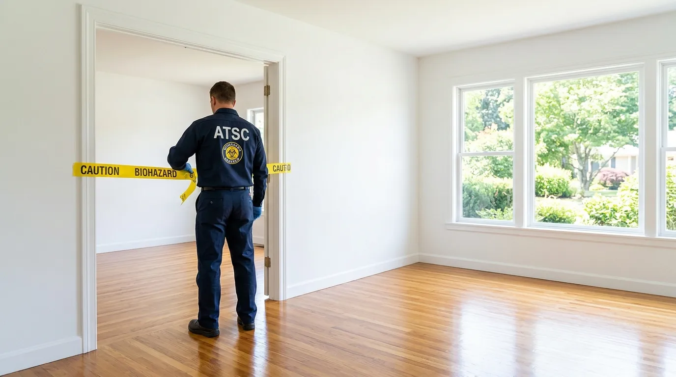 Certified biohazard cleanup crew performing Trauma Scene Cleanup in University Park
